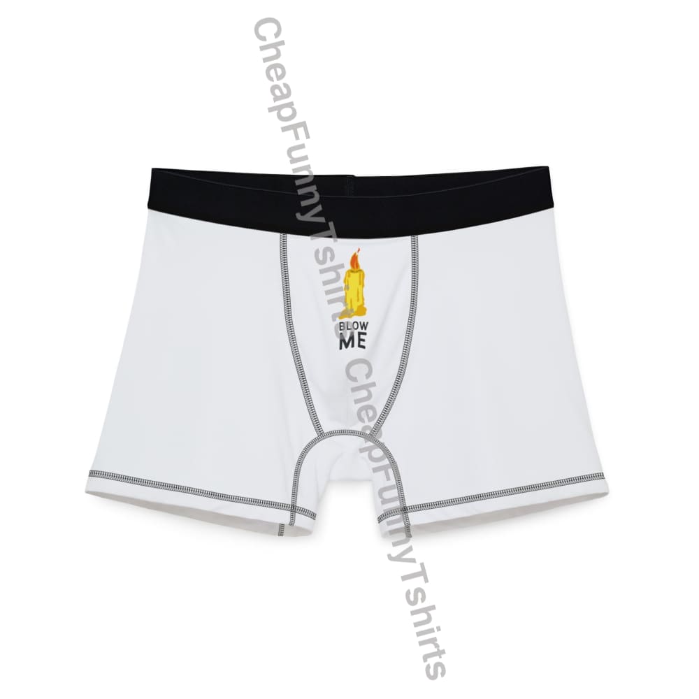 Blow My Candle Humorous Men’s Boxers S / Black stitching All Over Prints