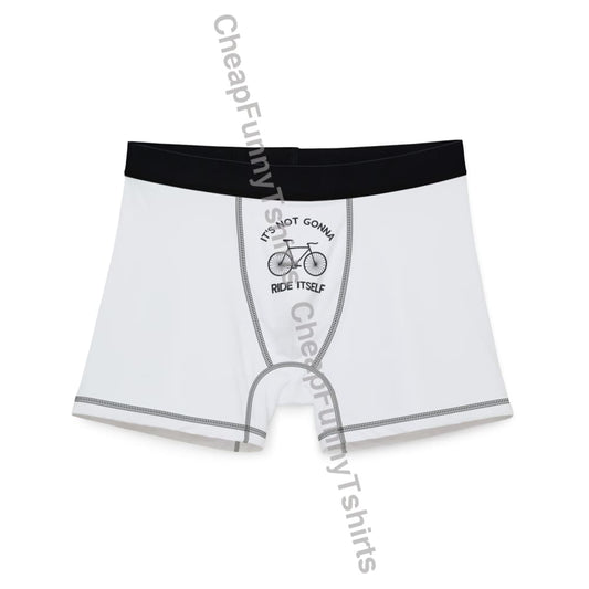Funny Bicycle Men’s Boxers - ’It’s Not Gonna Ride Itself’ S / Black stitching All Over Prints