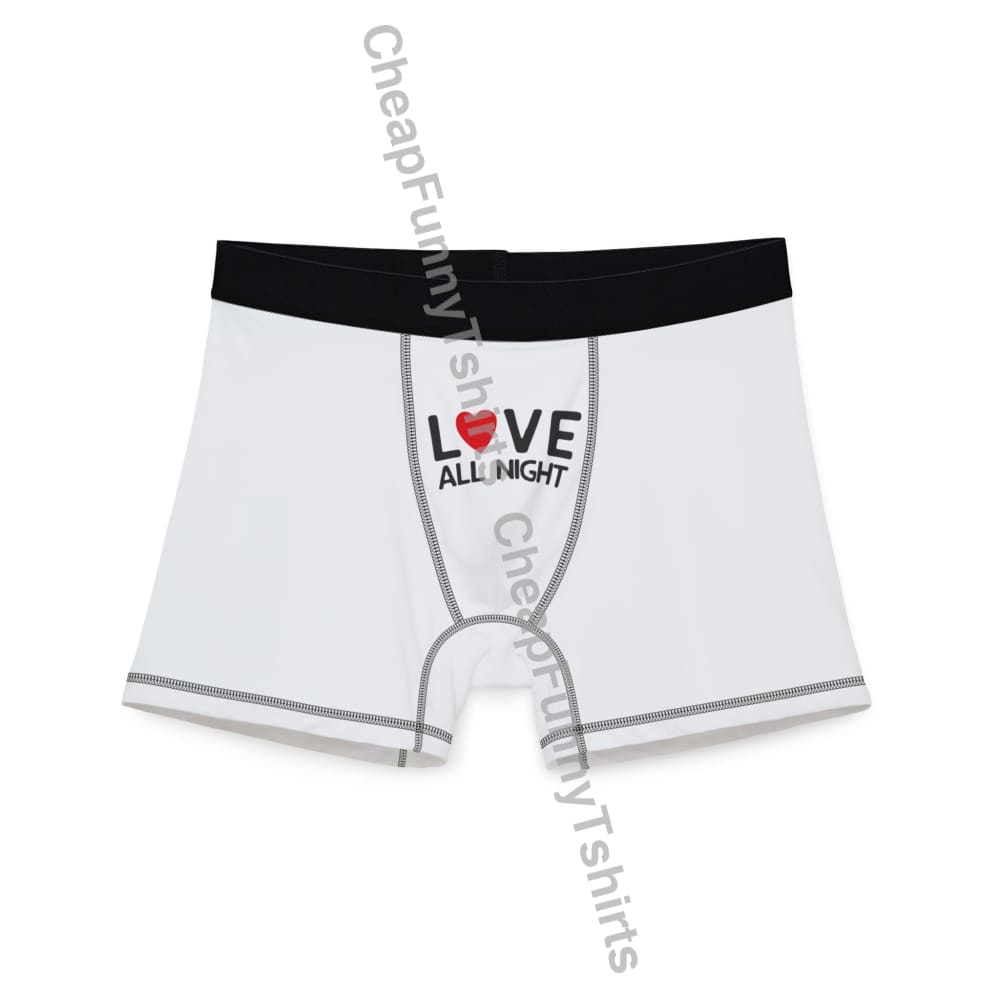 Men’s Love All Night Boxers S / Black stitching All Over Prints